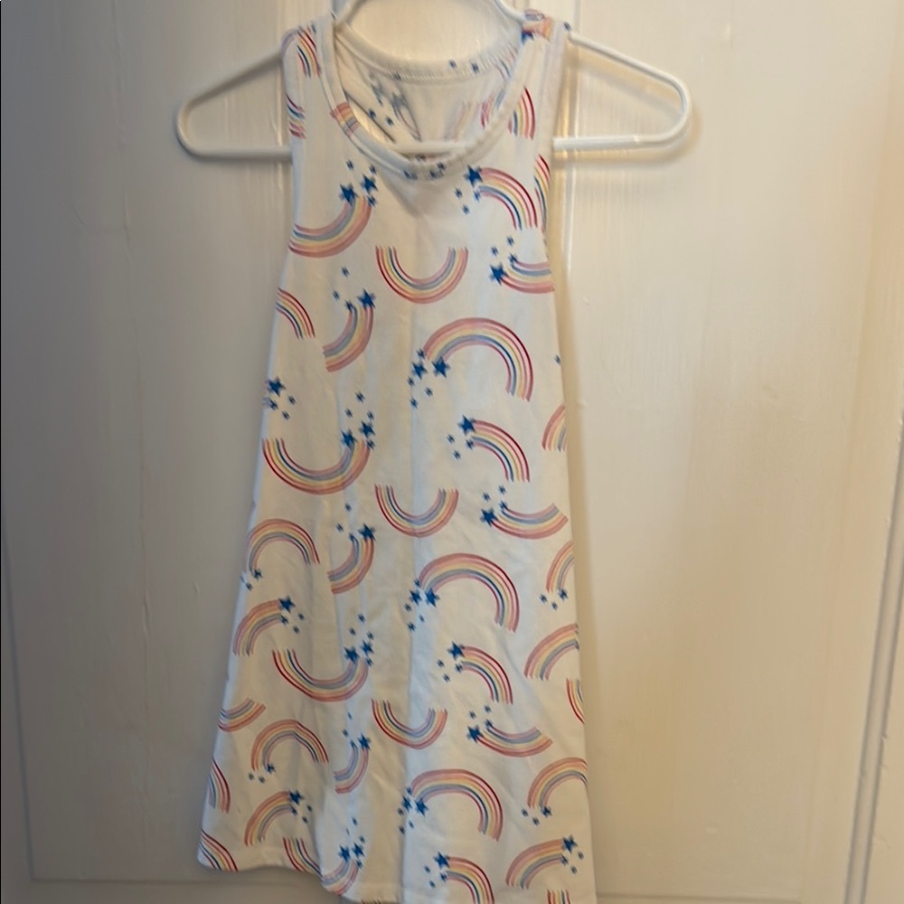 Cat & Jack Rainbow Dress - White with Multicolor